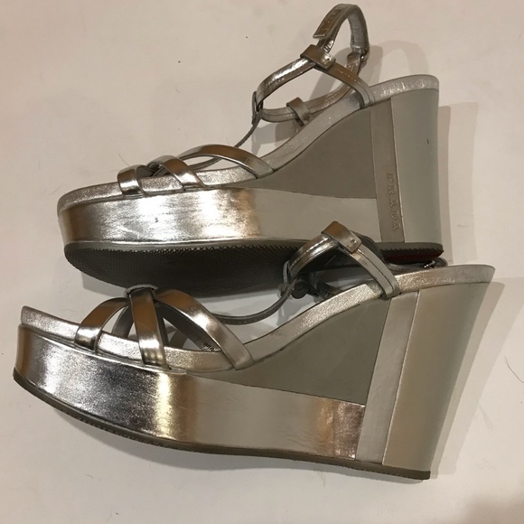 Authentic Silver Prada wedges - Picture 8 of 8